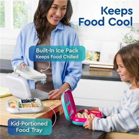 Kids bento lunch box with ice pack leakproof microwave safe school snack box - Picture 3 of 7